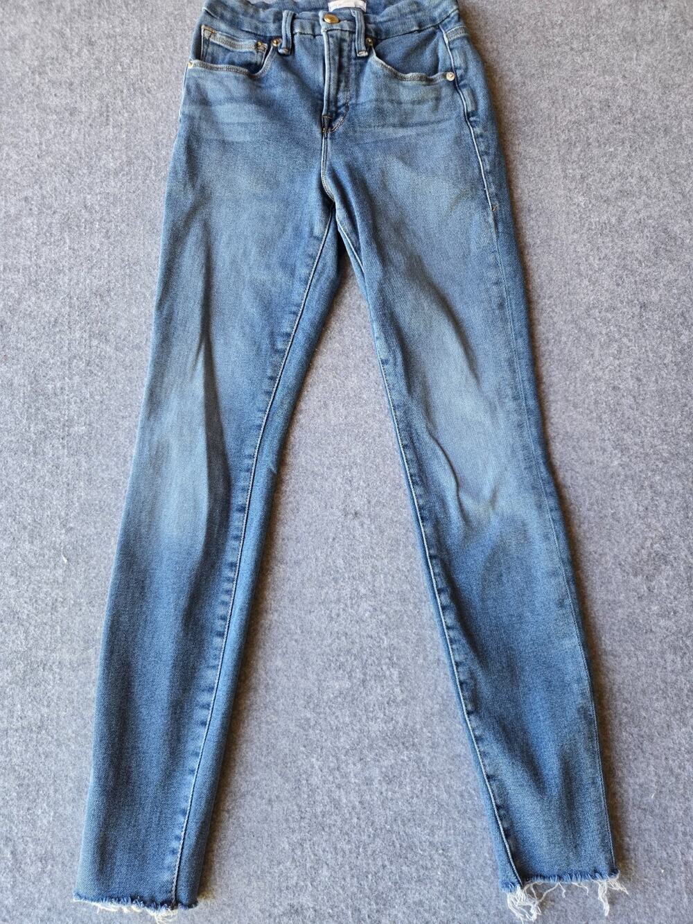 Good American Jeans Women's Blue Mid Rise Skinny Stretch Size 2/28 (22"x28")